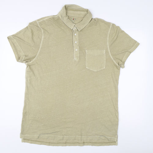 J.Crew Men's Beige Polo Shirt L Relaxed Fit