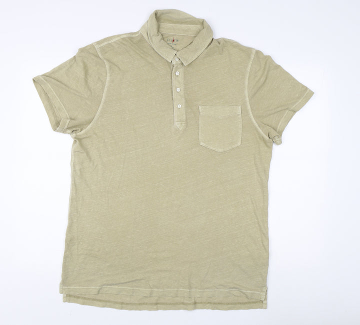 J.Crew Men's Beige Polo Shirt L Relaxed Fit