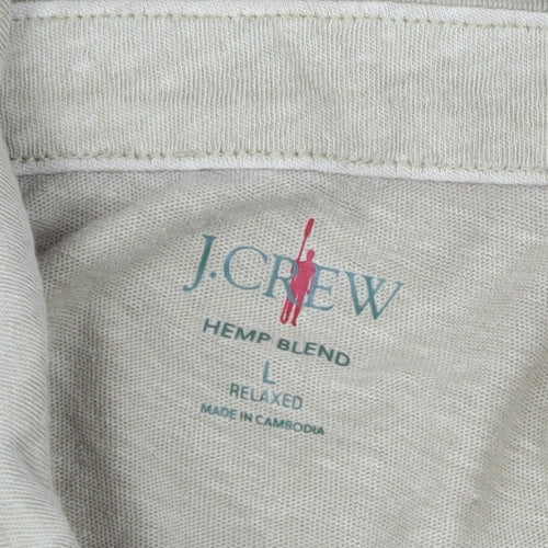 J.Crew Men's Beige Polo Shirt L Relaxed Fit