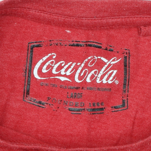 Coca-Cola Men's Red Retro Graphic T-Shirt - Large