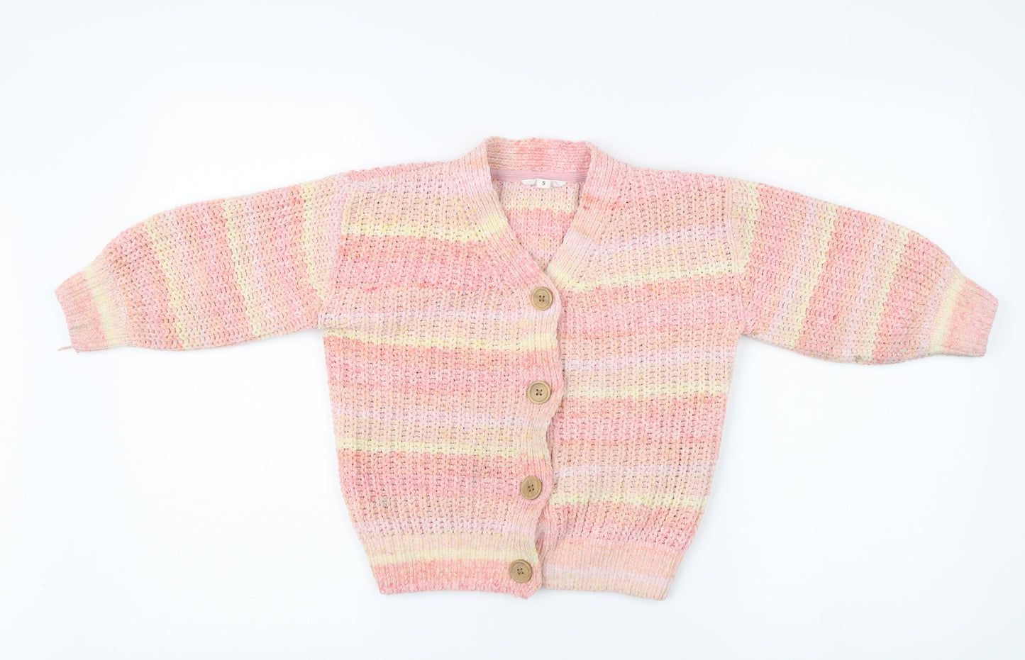 Milkshake Girls Pink Striped Cardigan - 5 Years