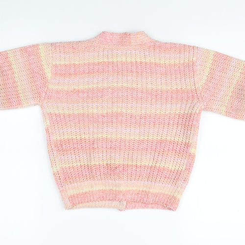 Milkshake Girls Pink Striped Cardigan - 5 Years