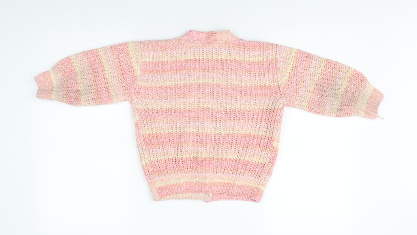 Milkshake Girls Pink Striped Cardigan - 5 Years