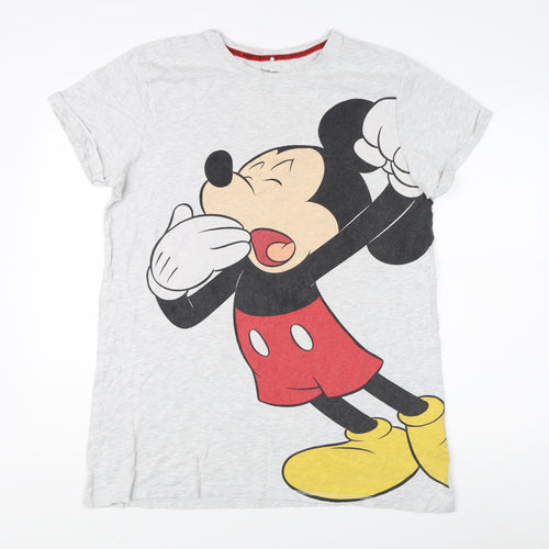 Disney Unisex Grey Mickey Mouse T-Shirt S Casual