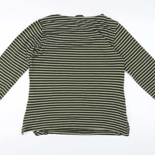 Regatta Women's Green Striped Long Sleeve T-Shirt Size 14