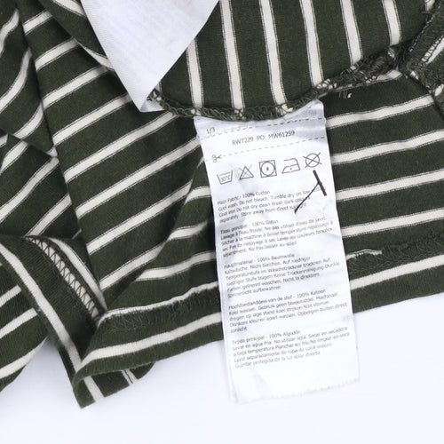 Regatta Women's Green Striped Long Sleeve T-Shirt Size 14