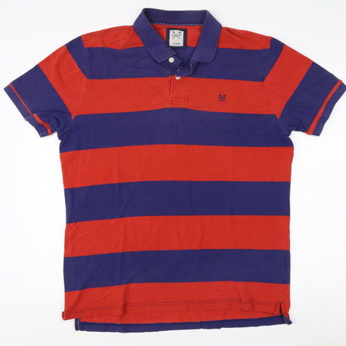 Crew Clothing Co. Men's Red Striped Polo Shirt XL