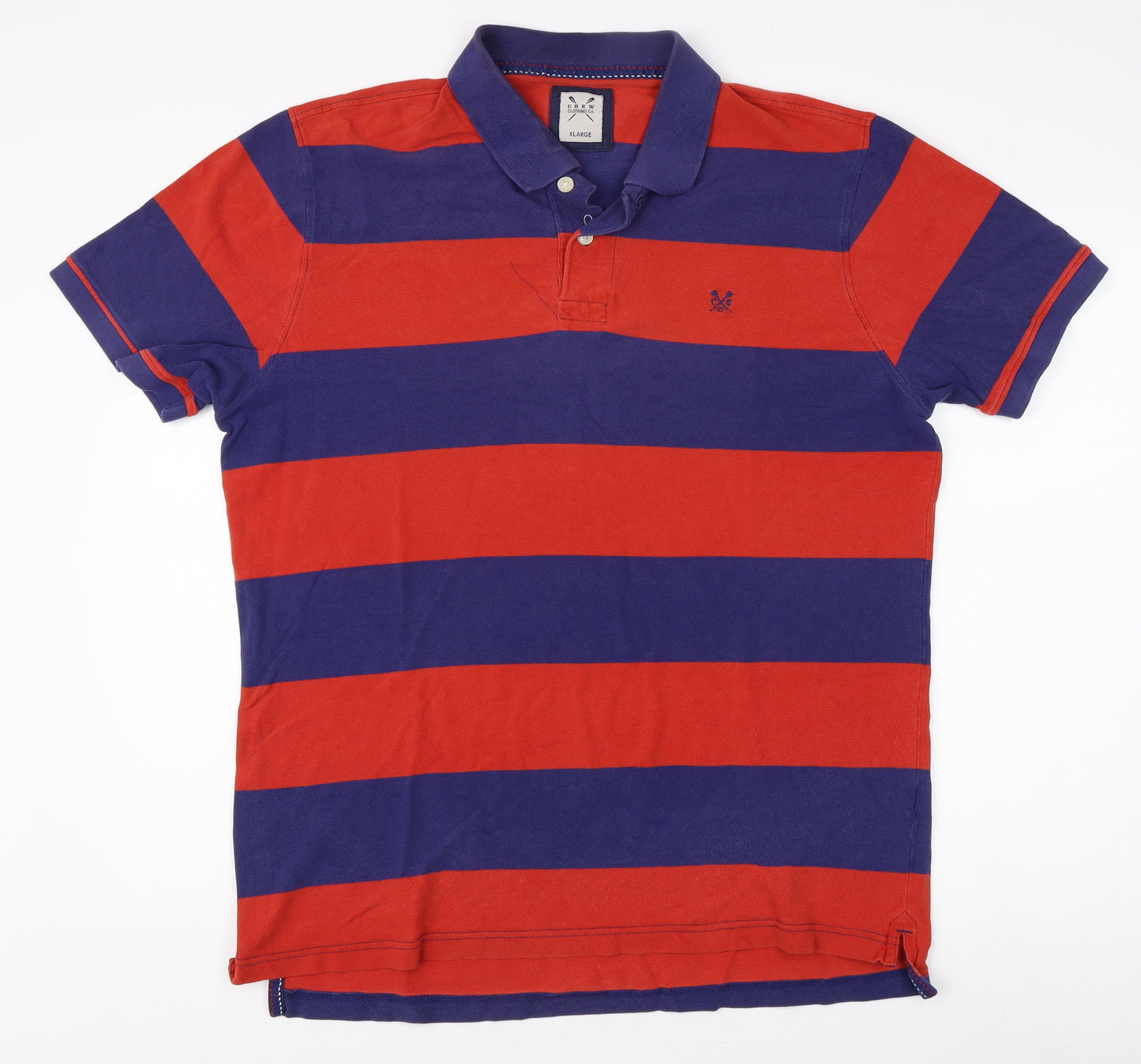 Crew Clothing Co. Men's Red Striped Polo Shirt XL