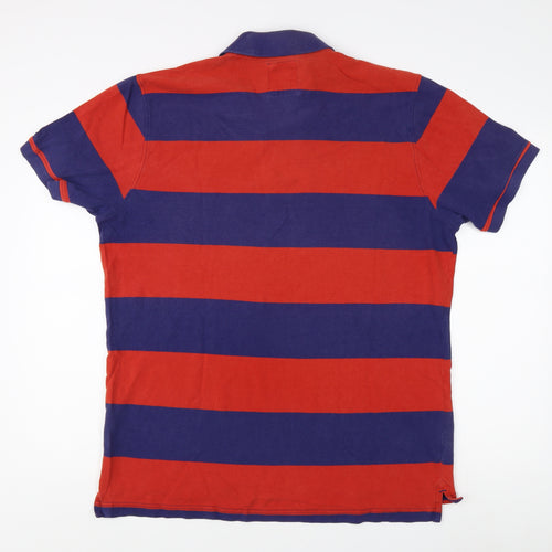 Crew Clothing Co. Men's Red Striped Polo Shirt XL