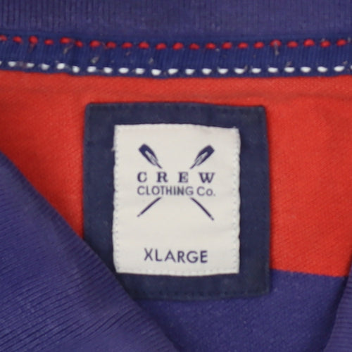 Crew Clothing Co. Men's Red Striped Polo Shirt XL
