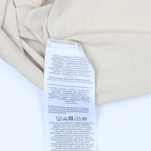 Nike Unisex Beige M T-Shirt Casual Short Sleeve