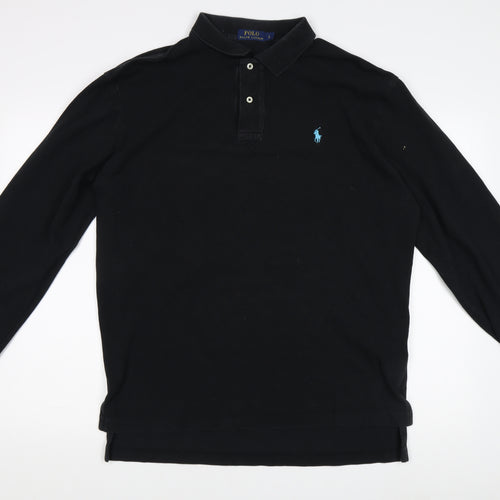 Ralph Lauren Men's Black Long Sleeve Polo Shirt, Size L