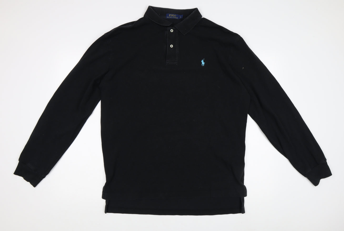 Ralph Lauren Men's Black Long Sleeve Polo Shirt, Size L