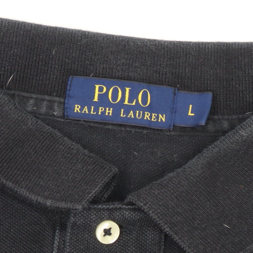 Ralph Lauren Men's Black Long Sleeve Polo Shirt, Size L