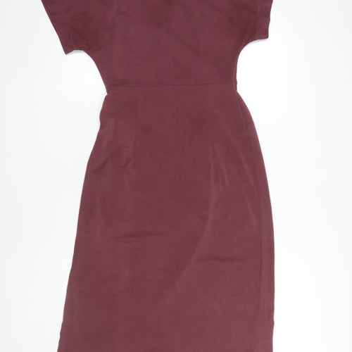 Monki Women's Brown Midi Wrap Dress in Size S