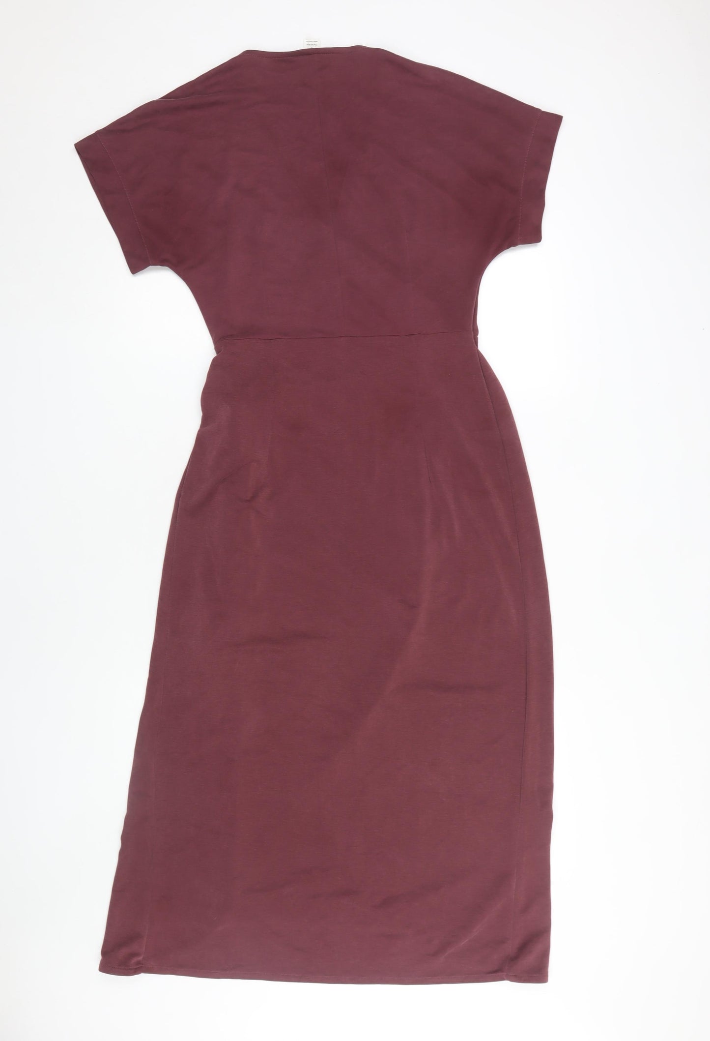 Monki Women's Brown Midi Wrap Dress in Size S