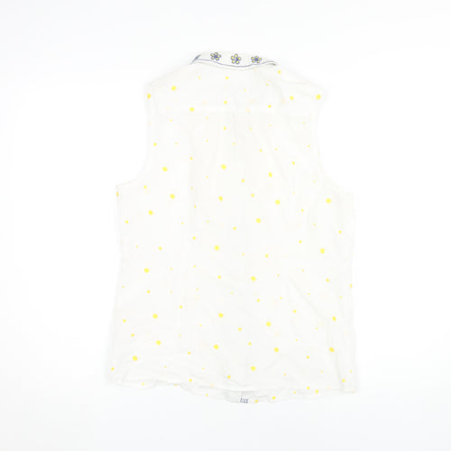 White Stuff Women's White Polka Dot Blouse Size 12