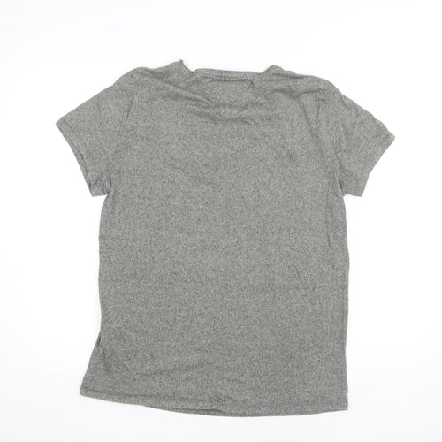 Tommy Hilfiger Men's Grey L T-Shirt, Crew Neck, Logo Accent