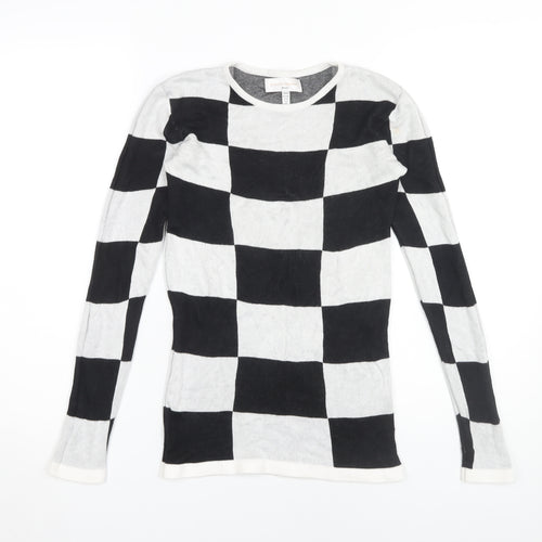 Gianni Feraud Women's Black Check Pullover Jumper, Size 10