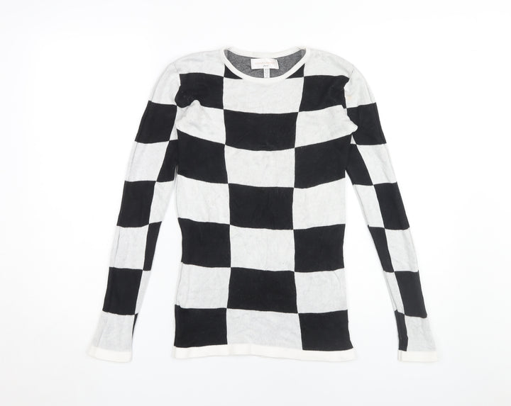 Gianni Feraud Women's Black Check Pullover Jumper, Size 10