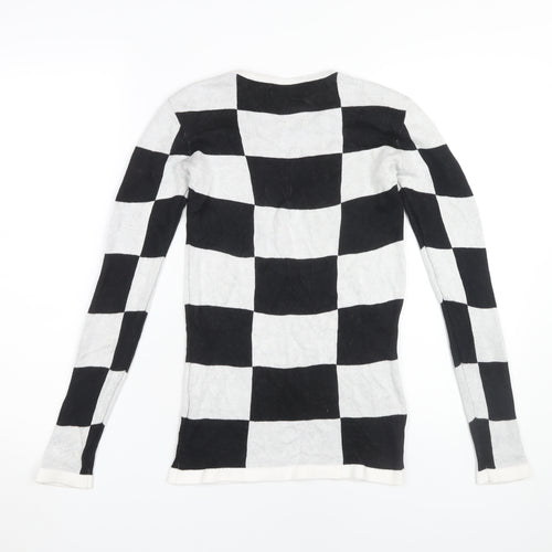 Gianni Feraud Women's Black Check Pullover Jumper, Size 10