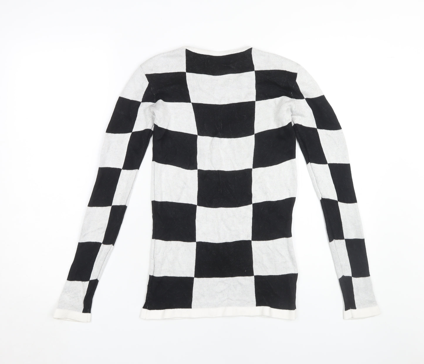 Gianni Feraud Women's Black Check Pullover Jumper, Size 10