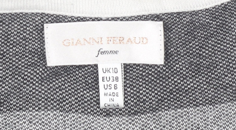 Gianni Feraud Women's Black Check Pullover Jumper, Size 10