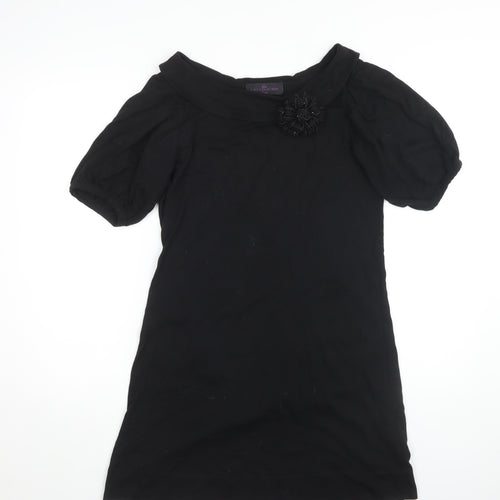 Zara Women Black T-Shirt Dress Size M Short Sleeve