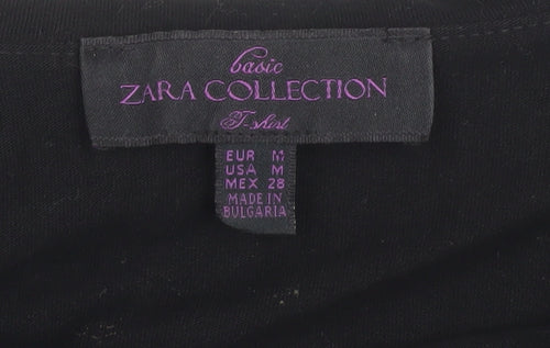 Zara Women Black T-Shirt Dress Size M Short Sleeve