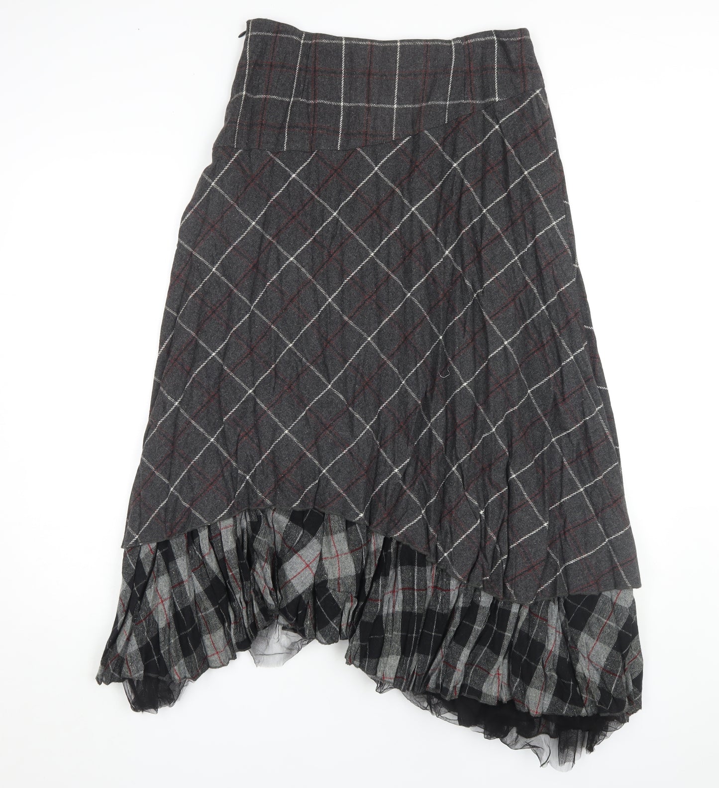 Per Una Women's Plaid A-Line Midi Skirt, Size 10