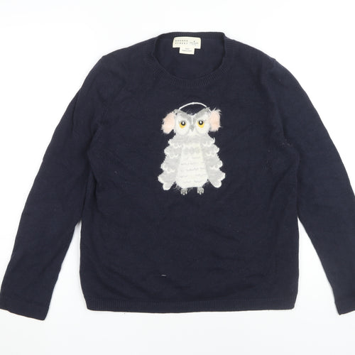 Kate Spade Women's Black Owl Pullover Jumper Size S