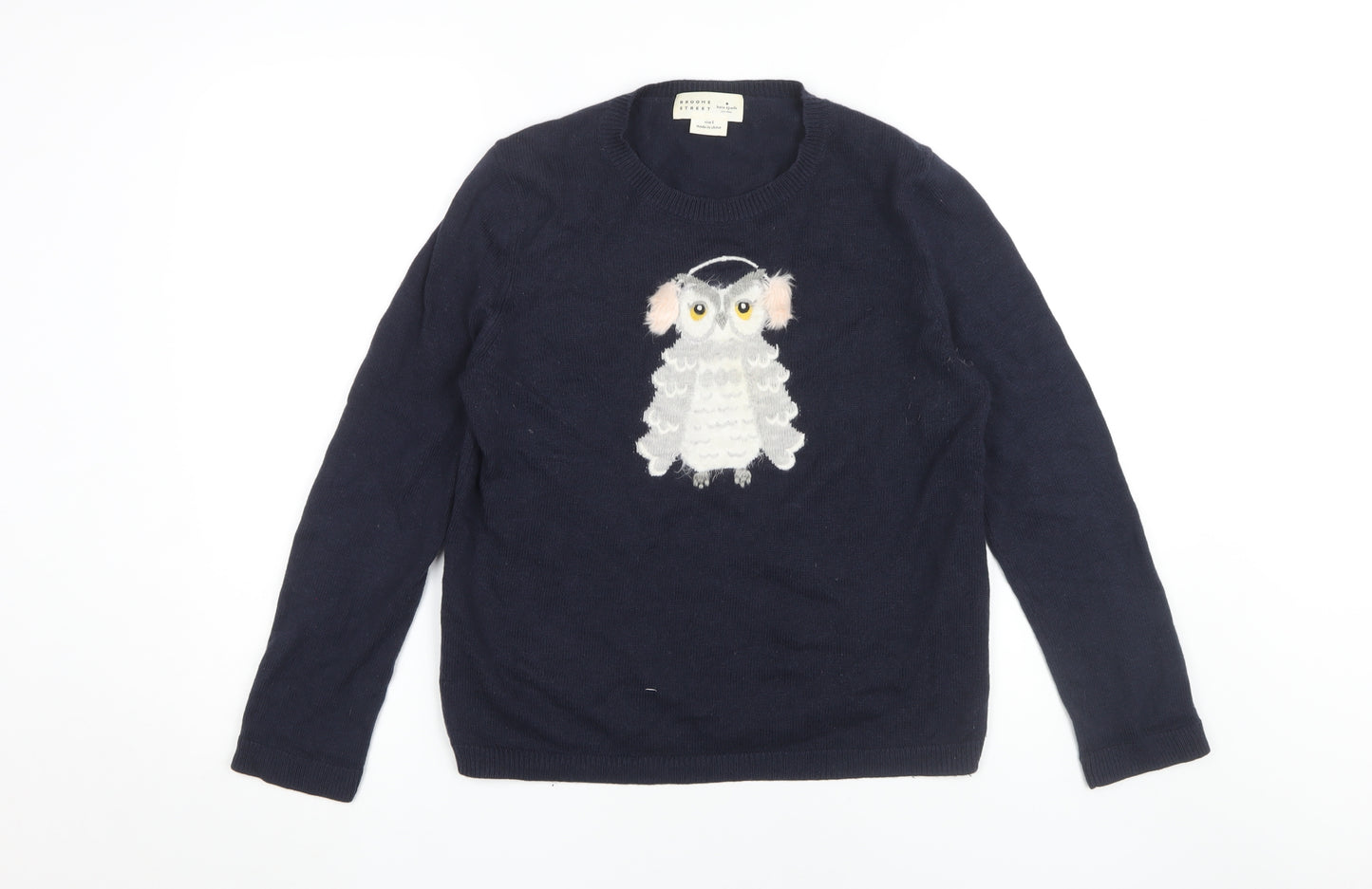 Kate Spade Women's Black Owl Pullover Jumper Size S