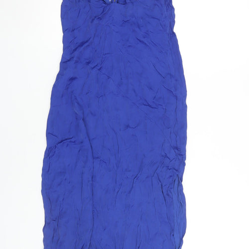 Stradivarius Women's Blue Slip Dress Size 8