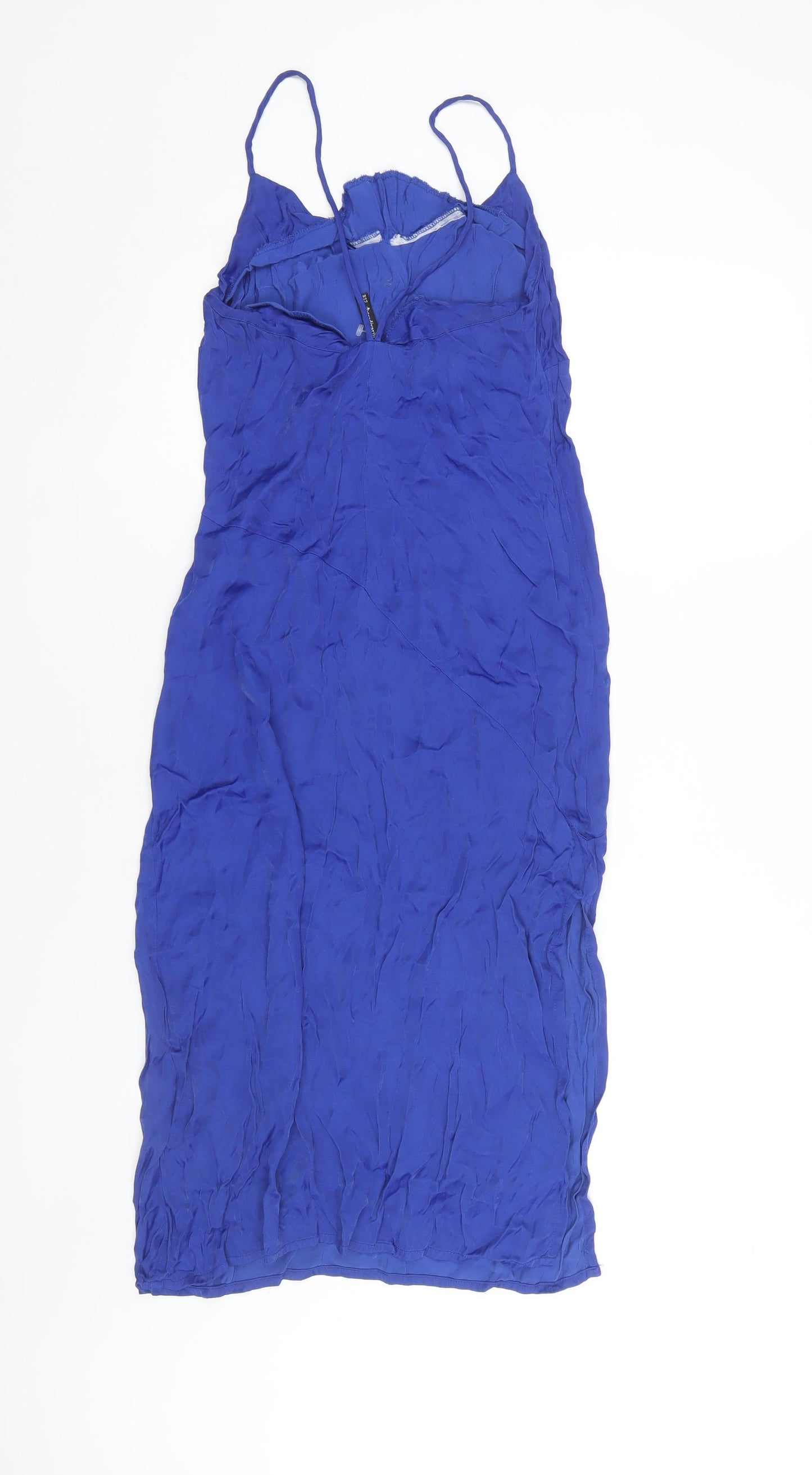 Stradivarius Women's Blue Slip Dress Size 8