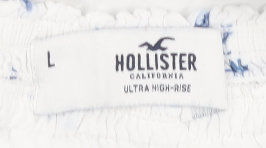 Hollister Women's White Floral A-Line Midi Skirt L