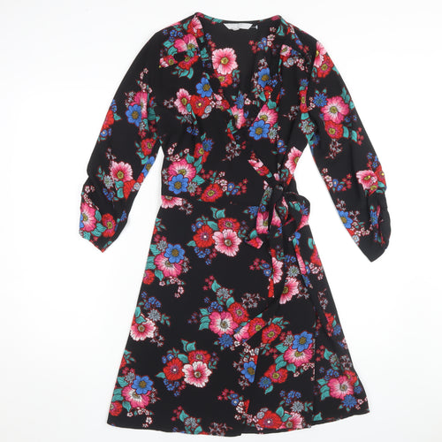 Red Herring Women's Multicoloured Floral Wrap Dress Size 10