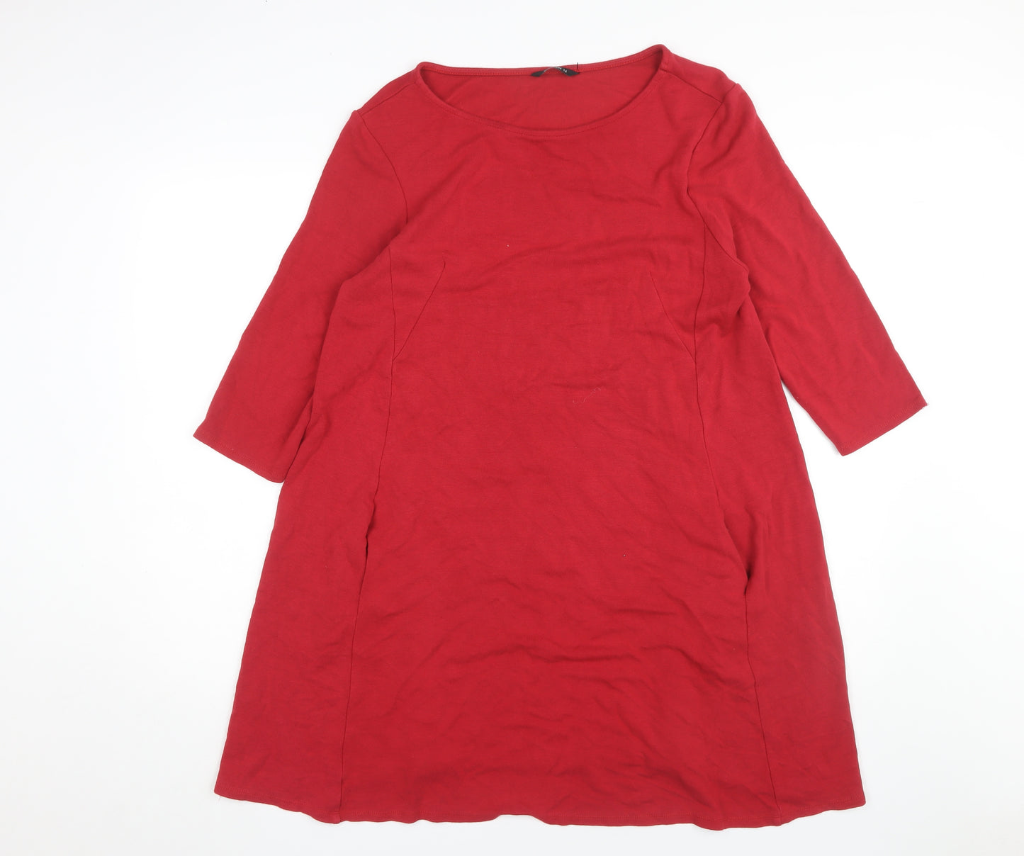 Roman Women's Red Dress Size 14 Round Neck