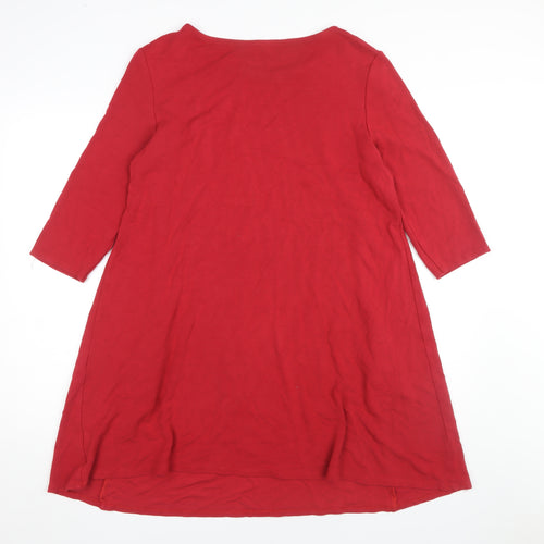 Roman Women's Red Dress Size 14 Round Neck
