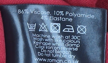 Roman Women's Red Dress Size 14 Round Neck