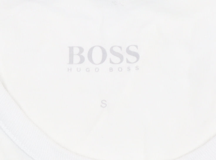 Hugo Boss Men's White Cotton Logo T-Shirt Size S