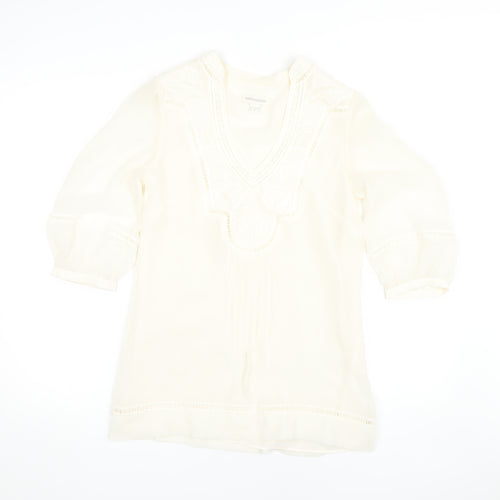 Monsoon Women's Ivory Tunic Blouse Size 8 Regular