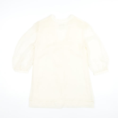 Monsoon Women's Ivory Tunic Blouse Size 8 Regular