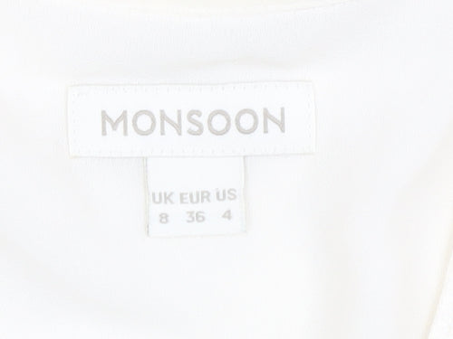Monsoon Women's Ivory Tunic Blouse Size 8 Regular