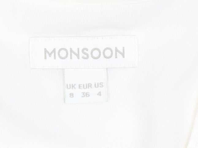Monsoon Women's Ivory Tunic Blouse Size 8 Regular