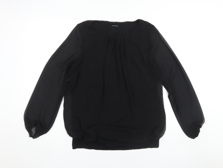 Roman Women's Black Long Sleeve Blouse Size 12