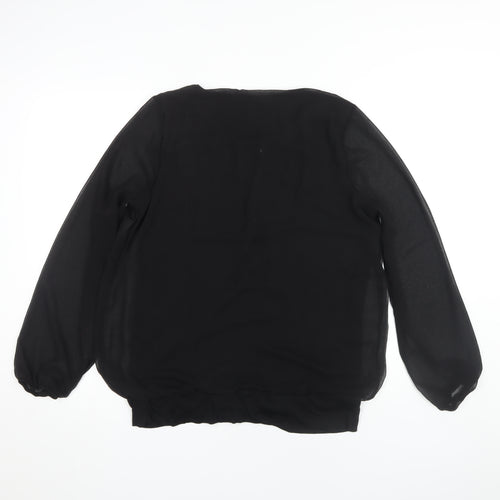 Roman Women's Black Long Sleeve Blouse Size 12