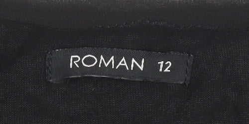 Roman Women's Black Long Sleeve Blouse Size 12