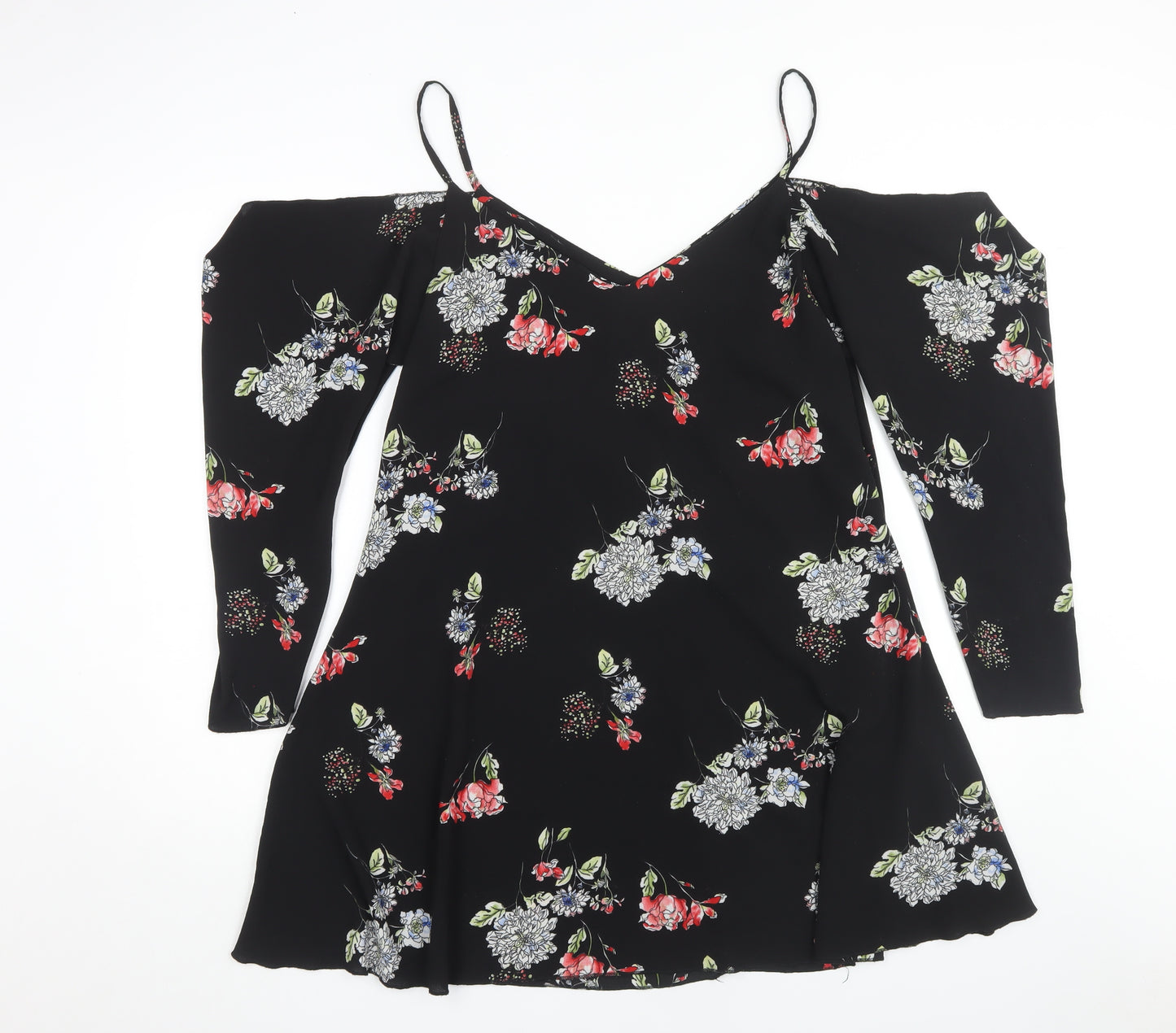 AX Paris Women's Black Floral A-Line Dress Size 14