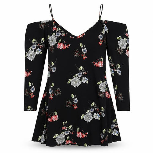 AX Paris Women's Black Floral A-Line Dress Size 14