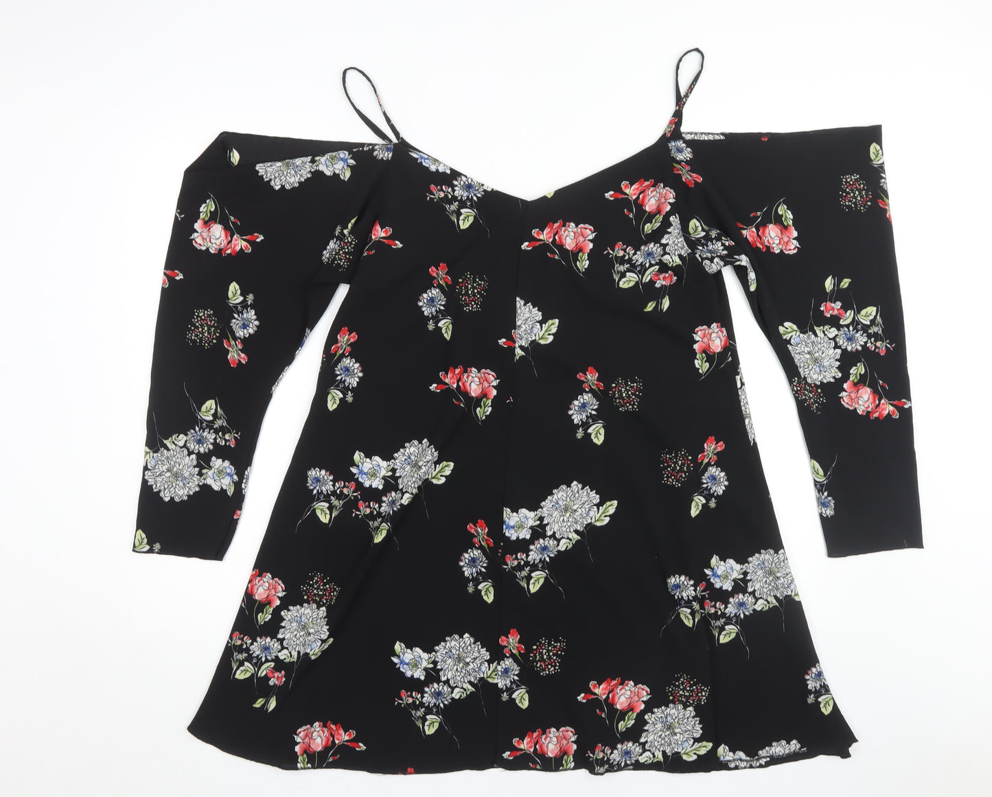 AX Paris Women's Black Floral A-Line Dress Size 14